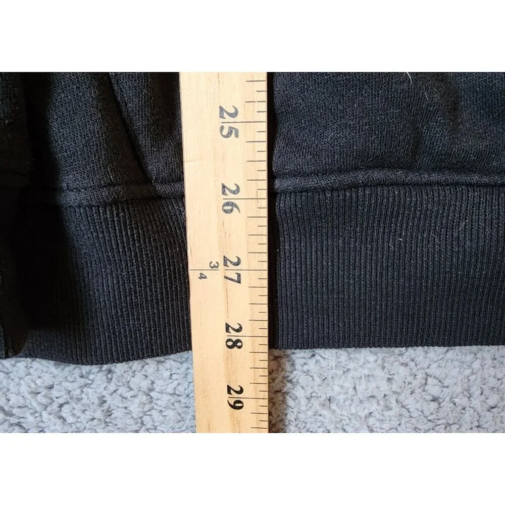 True Religion Black White‎ Spellout Pullover Drawstring Hoodie Size Large